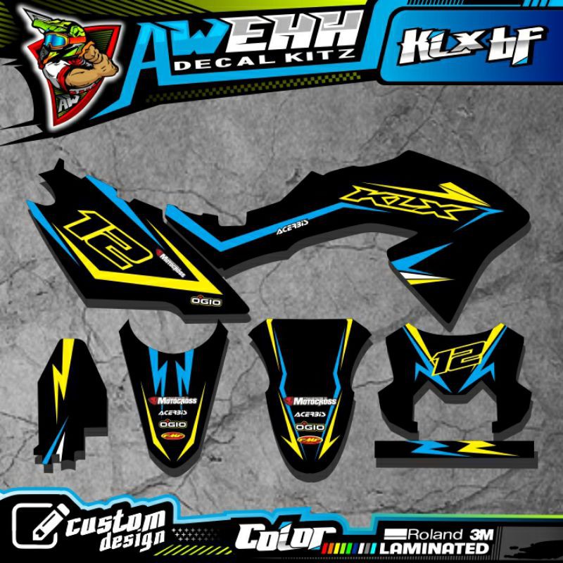 DECAL KLX BF KLX 150 KLX BF G KLX BF L BIRU LANGIT STABILO SIMPLE