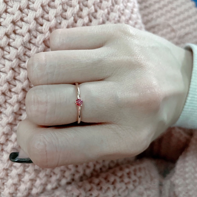 Pandora Cincin 18K Rose Gold Solitaire Aksen Berlian Untuk Wanita