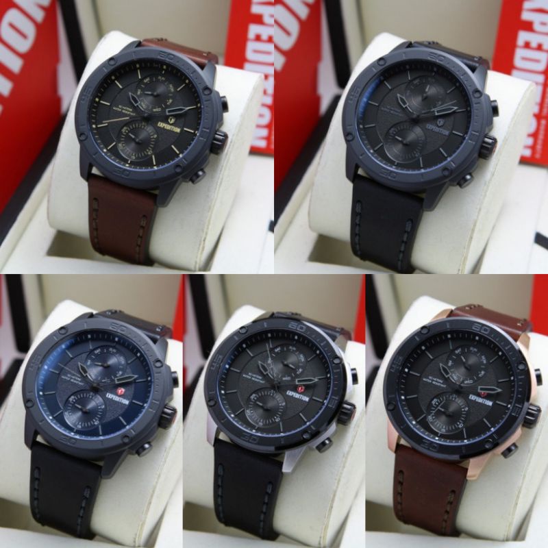 JAM TANGAN PRIA EXPEDITION E6821/e6821 TALI KULIT ORIGINAL