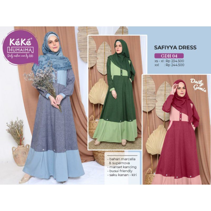 Gamis Dewasa Keke Humaima ~ Safiyya Dress GDH 04 ~