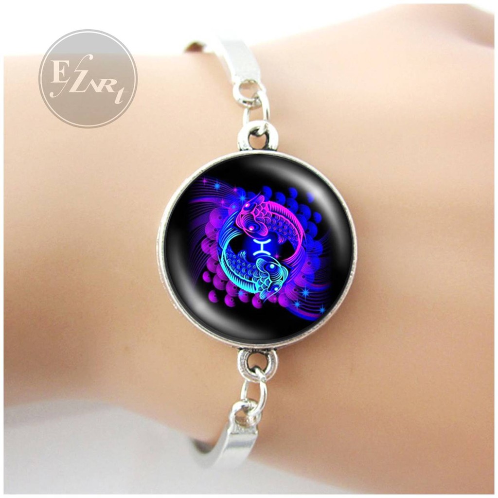 GELANG ZODIAK 12 ZODIAC HOROSCOPE CONSTELLATION BAHAN BANGLE STAINLESS STEEL MODEL NEON UTK WANITA