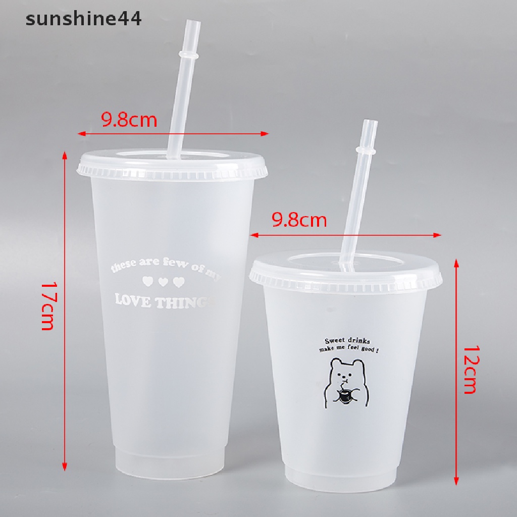 Sunshine Botol Air Minum / Kopi 470 / 700ML Dengan Sedotan Dapat Dipakai Ulang