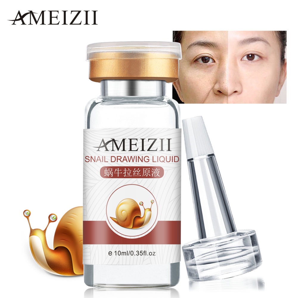 AMEIZII 10ml Pure Hyaluronic Acid Face Serum Moisturizing Snail Repair Essence