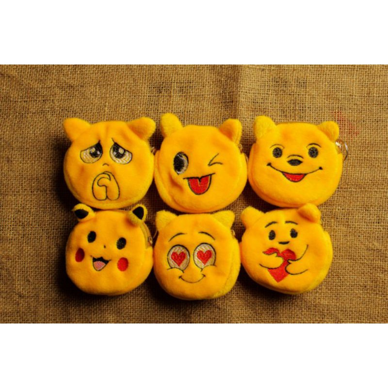 DOMPET KOIN POUCH WBB EMOTICON bears beruang kembar dompet koin tempat uang PLUSHIE PLUSHY