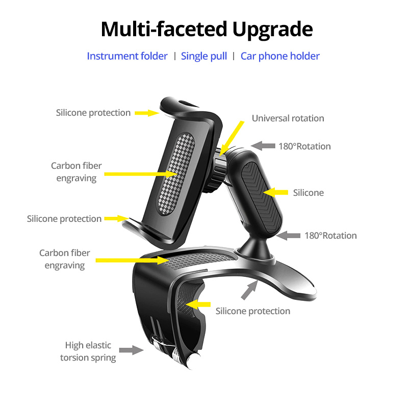 Bracket Dudukan Handphone Universal Rotasi 360 Derajat Adjustable Untuk Dashboard Mobil