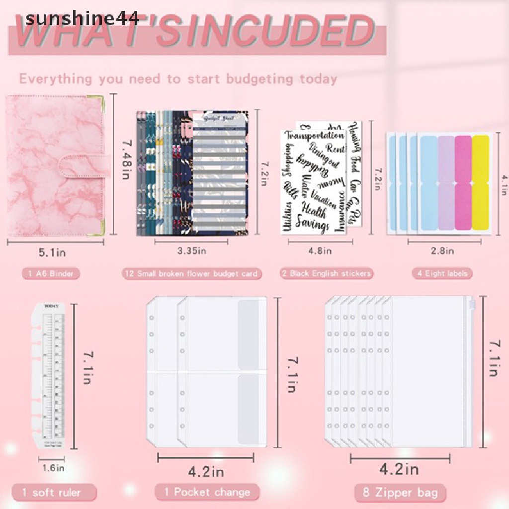 (Sunshine) Amplop Organizer Uang / Agenda Ukuran A6 Dengan Binder