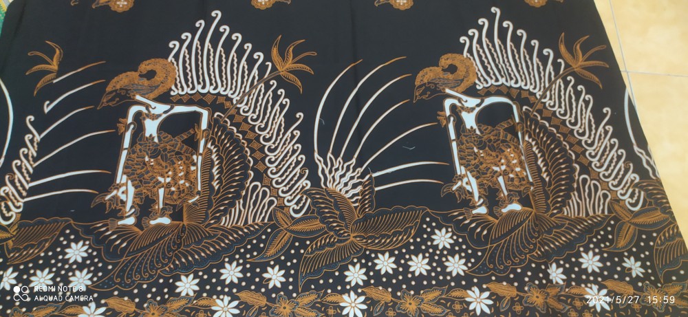 (best Seller) Kain Batik Solo Motif Wayang Warna Dasar Hitam