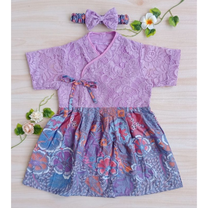 Hanbok Anak Kekinian / Hanbok Batik Bayi / Hanbok Brokat warna LILAC