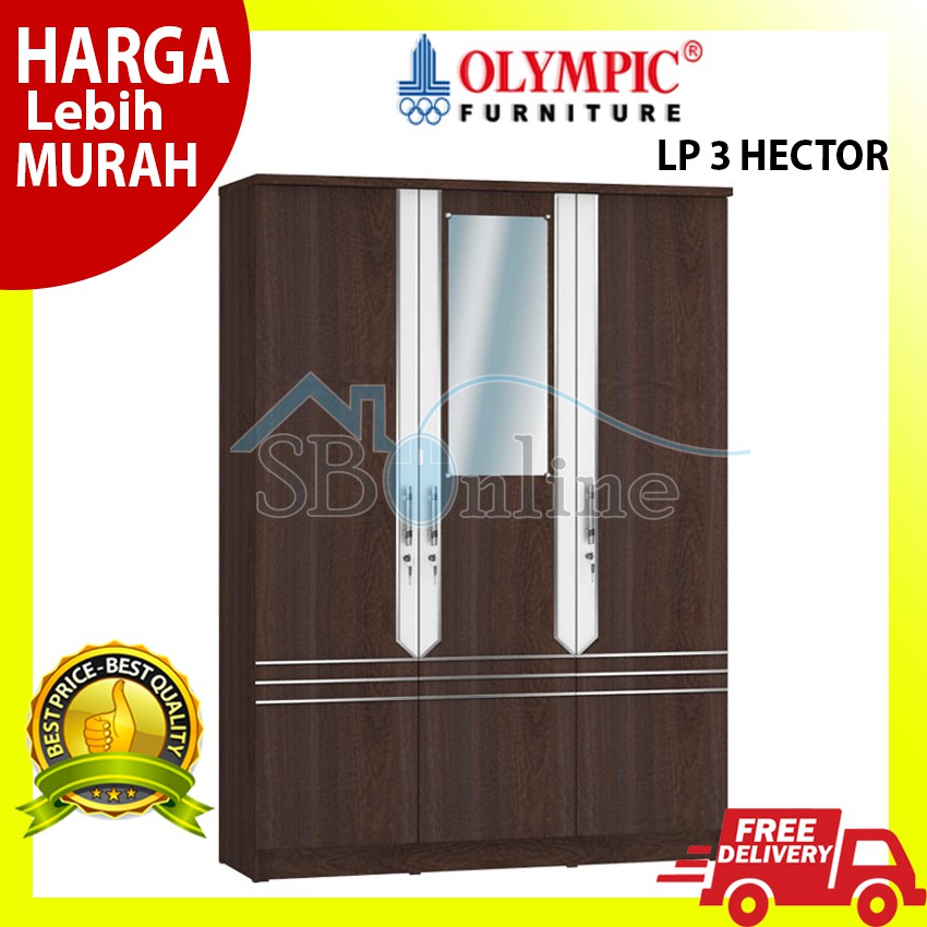 Lemari Pakaian Kayu 3 Pintu Olympic - LP 3 HECTOR