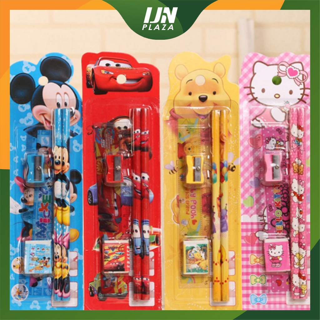 ❤ IJN ❤ SET ALAT TULIS SEKOLAH 5 in 1 KARAKTER LUCU / MINI STATIONERY