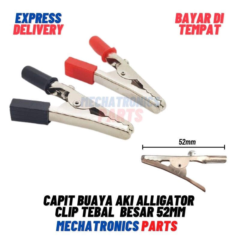 [DEV-9210] CAPIT BUAYA AKI ALLIGATOR CLIP TEBAL PEGANGAN KOTAK MERAH HITAM BESAR