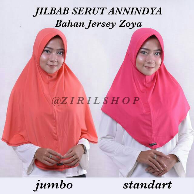 Serut ANINDYA bhn JERSEY zoya  jilbab  jokowi instan 