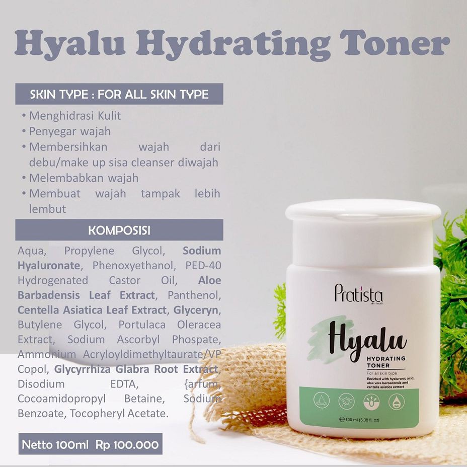 READY! PRATISTA HYALU HYDRATING TONER 100ML TONER HYALU PRATISTA VIRAL TONER HYDRATING HYALU BY PRATISTA OFFICIAL