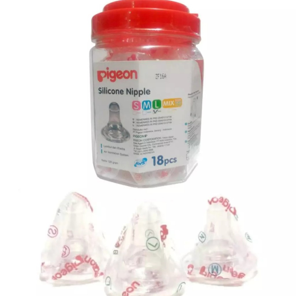 Pigeon Silicone Nipple Dot Botol Susu Silikon Ukuran S M L