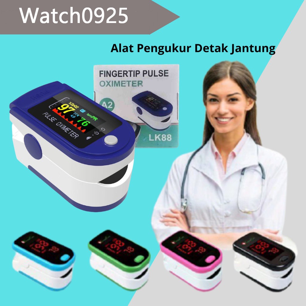 BISA COD Alat Pengukur Detak Jantung Kadar Oksigen Oximeter LK88-blue LK87-blue