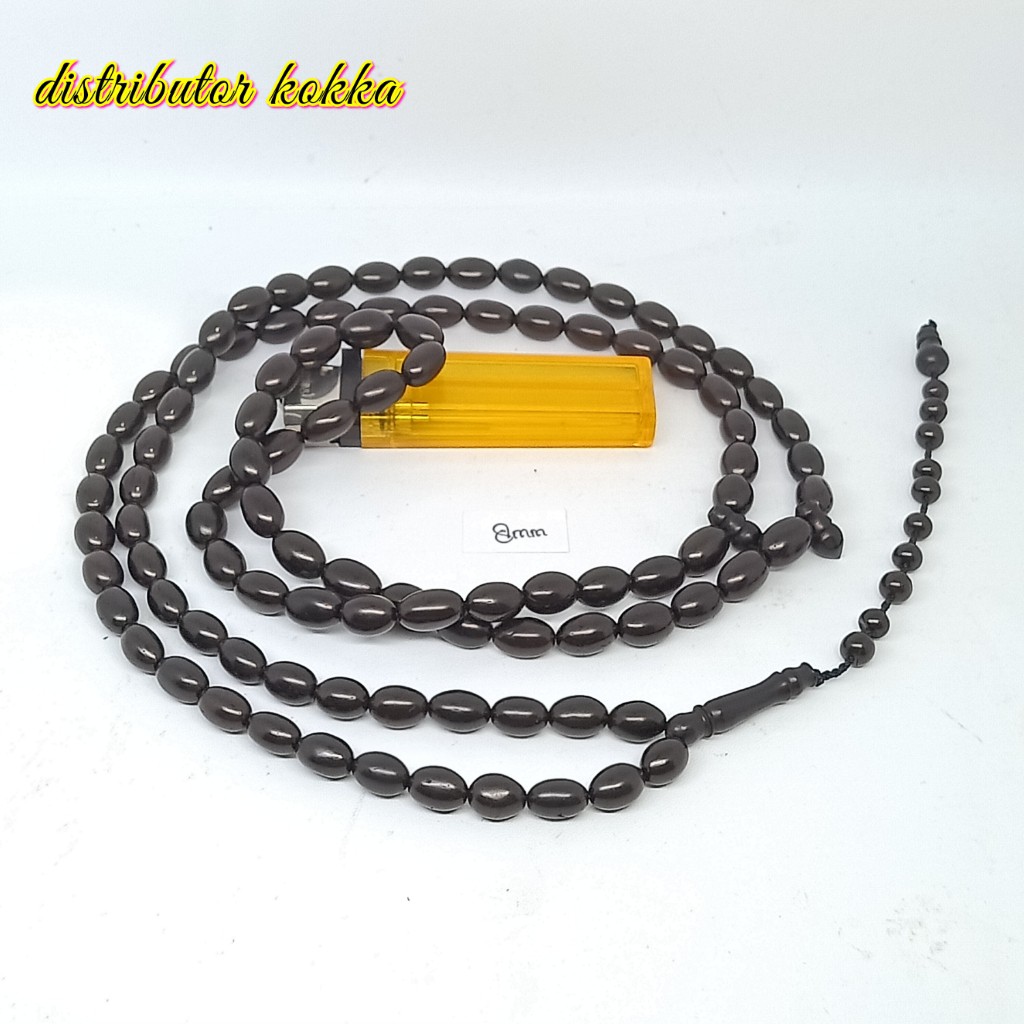 GROSIR 5pcs tasbih 99 kokka kaukah oval 8mm hitam