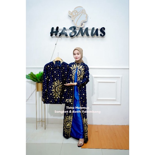 couple batik kondangan gamis songket palembang