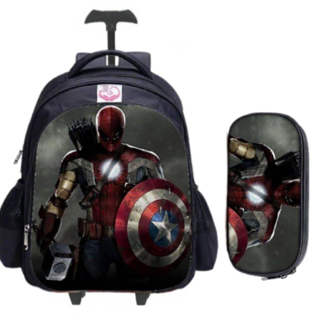 Ransel Troly Anak Baru Simpel Motif Marvel Printing SD Terbaru