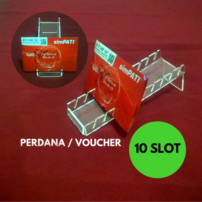 Akrilik Display Kartu Perdana - Rak Tempat Dudukan Voucher Acrylic