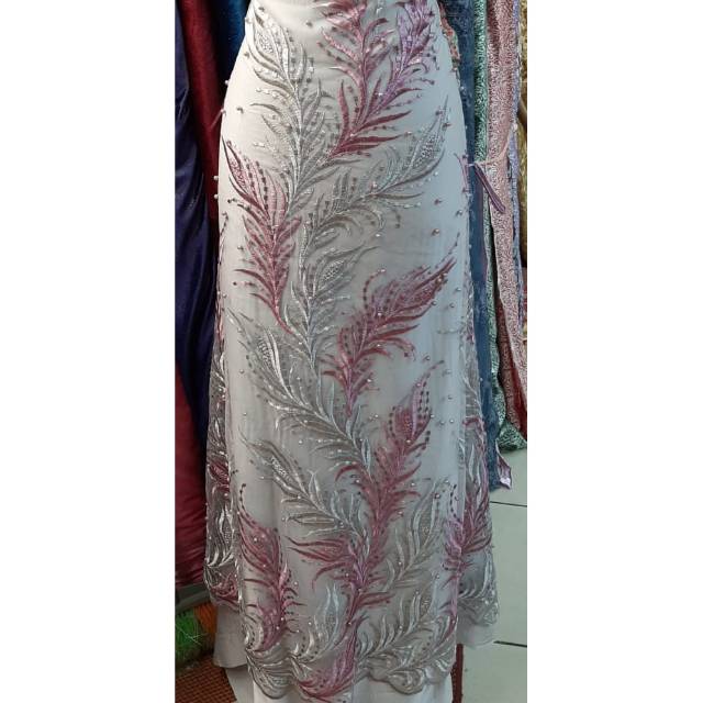 Bahan Kain Tile 2 Warna Motif Pucuk Daun