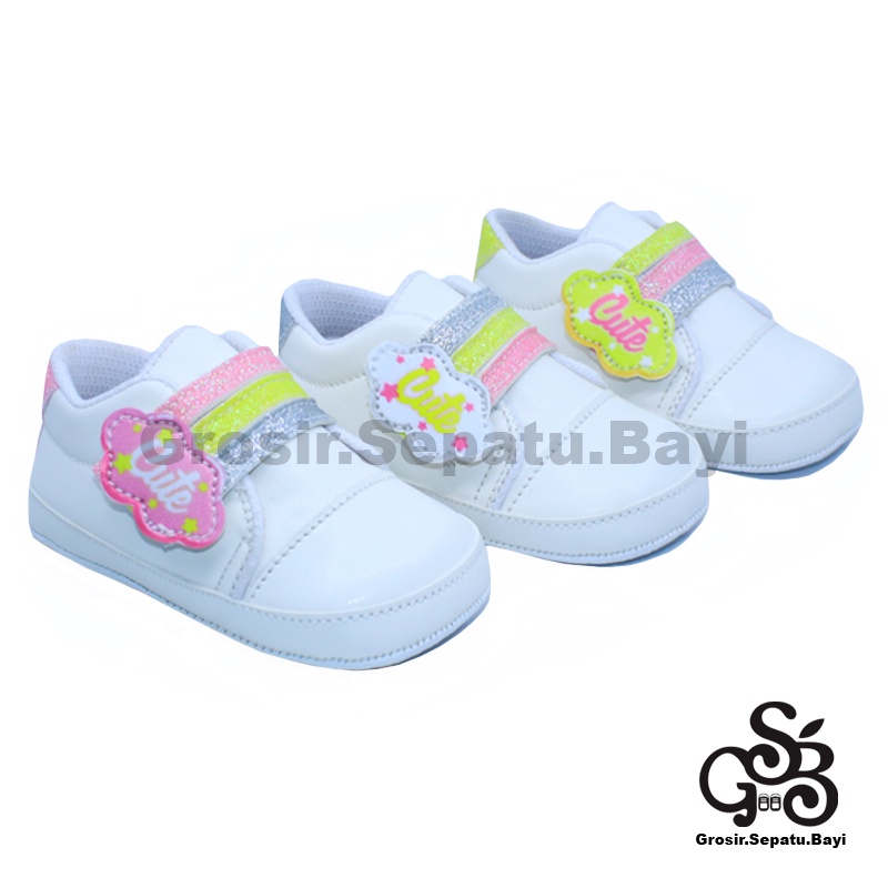 Prewalker - Sepatu Bayi - Baby Shoes | 2-14 bulan | Cute Rainbow Pink