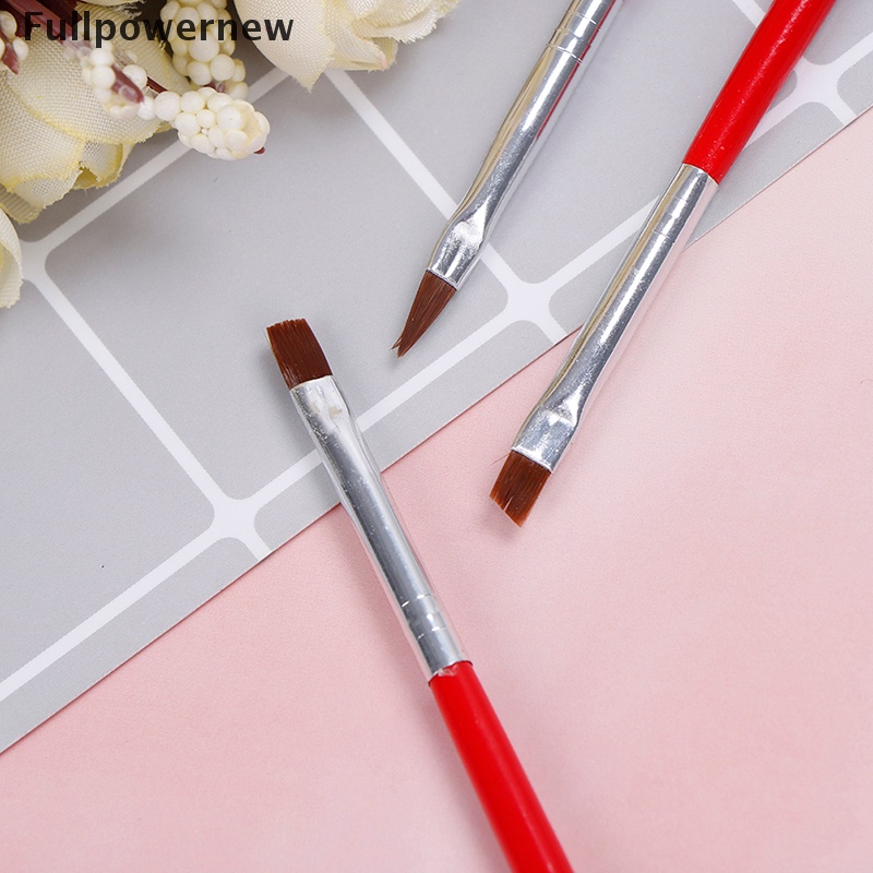 [FULL] 3pcs/set acrylic nail art salon pen tips uv gel builder painting style brush