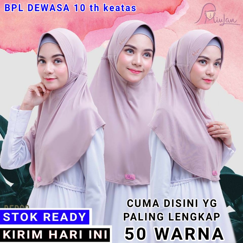 3-ORIGINAL MIULAN BPL L Dewasa - JILBAB SERUT KWALITAS PREMIUM/BAHAN ADEM RINGAN JAHITAN RAPI / BPL 
