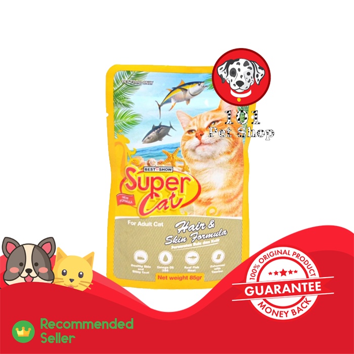 MAKANAN KUCING SUPER CAT POUCH ADULT 85GR ALL VARIAN