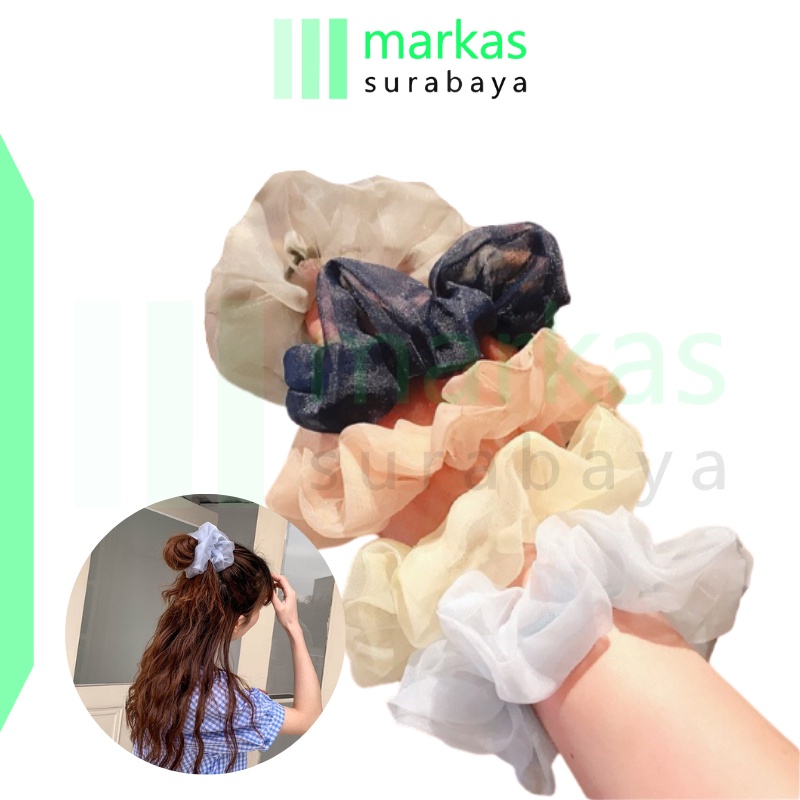 MARKAS ACC157 Ikat Rambut Wanita Karet Rambut Scrunchie Cepol Anak Polos