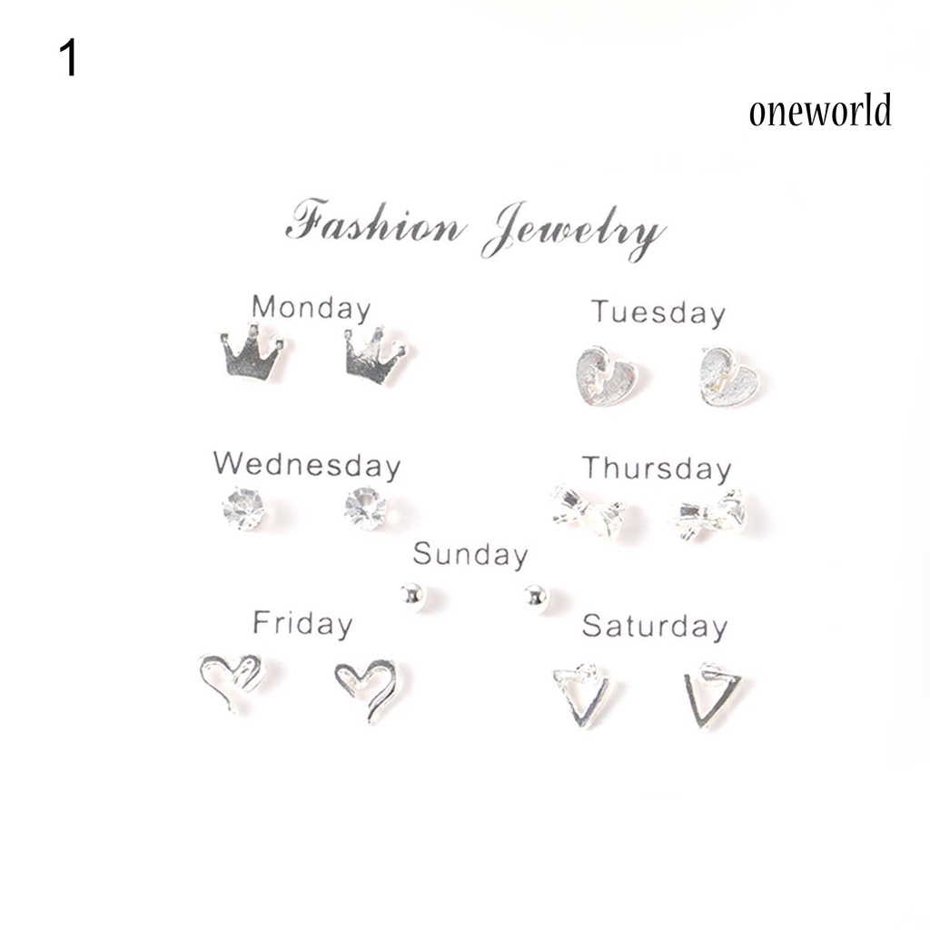 OW# Ear Stud Earring Week Theme Fashion Jewelry Cute Alloy Star Earring for Party