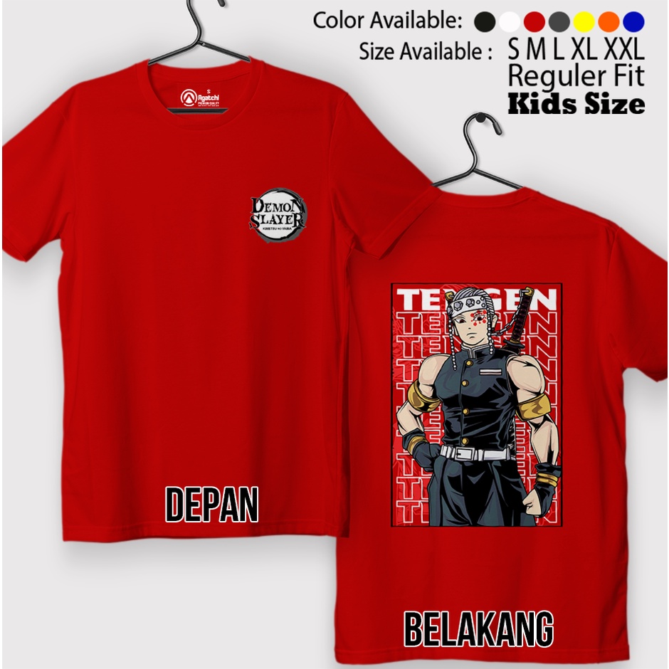 Baju Kaos Atasan Anak Laki-Laki Anime Demon Slayer -Tengen