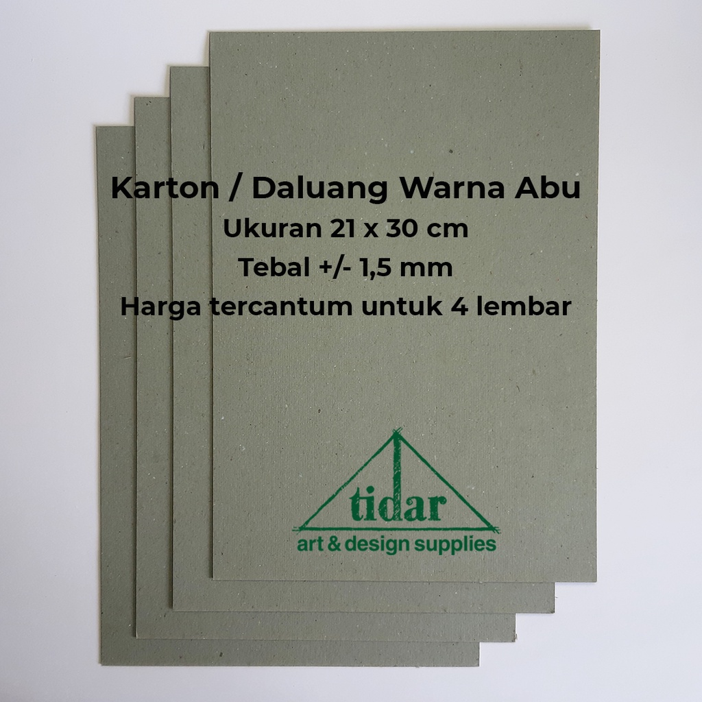 

Karton Daluang Abu / Karton Board / Cardboard ukuran 21 x 30 cm