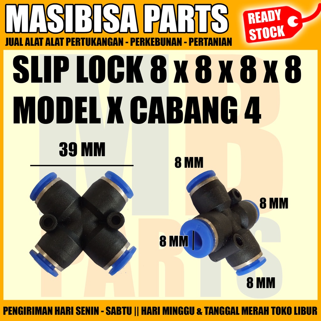 SLIP LOCK KONEKTOR MODEL X / 4 way 8mm - 8mm - 8mm - 8mm