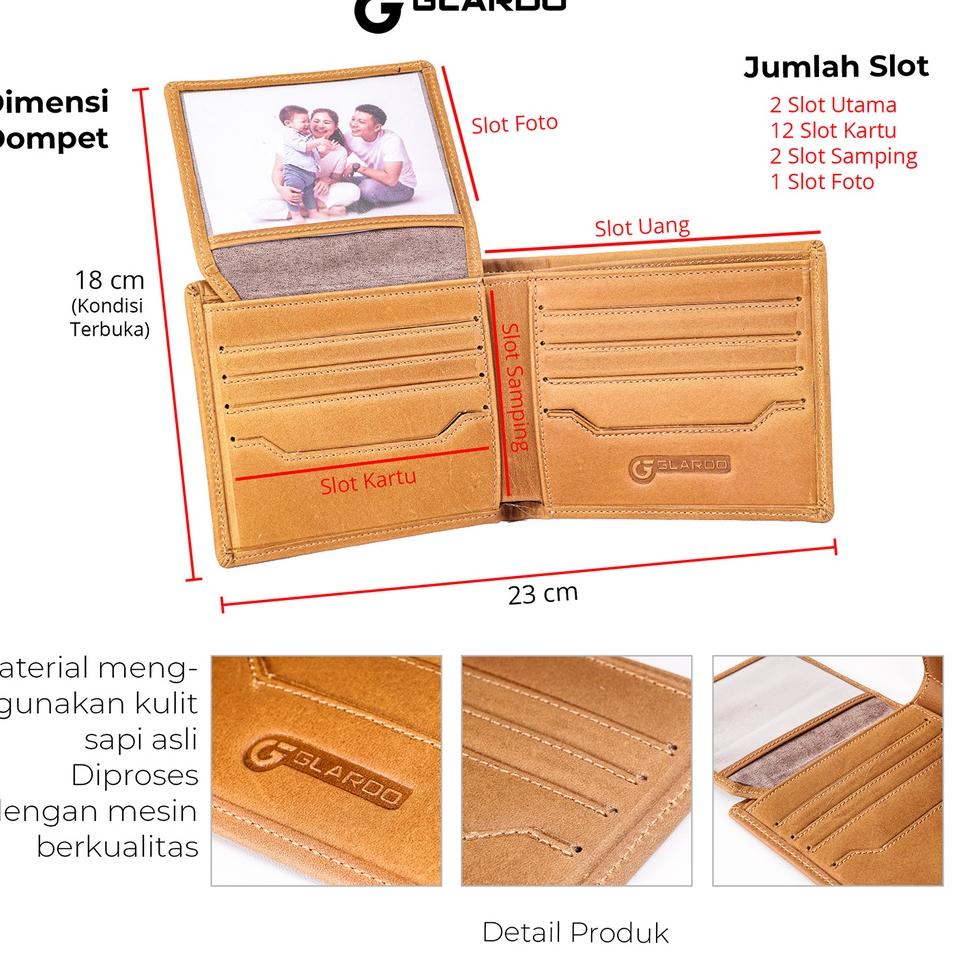 (whor -1) DOMPET KULIT GLARDO WFL001 | KULIT SAPI ASLI | GARANSI 2 TAHUN [bw -541]