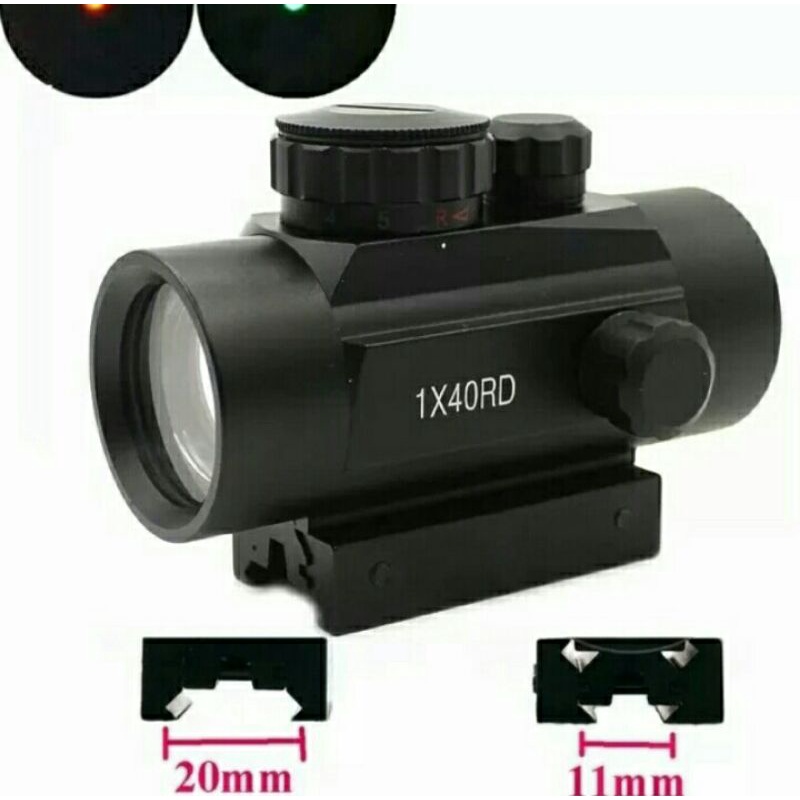 Terbaru Telleskop Red Dot Sight 1X40rd Bushnell//GSR//BSA//Lase Senapan//Universal 22mm Dan 11mm