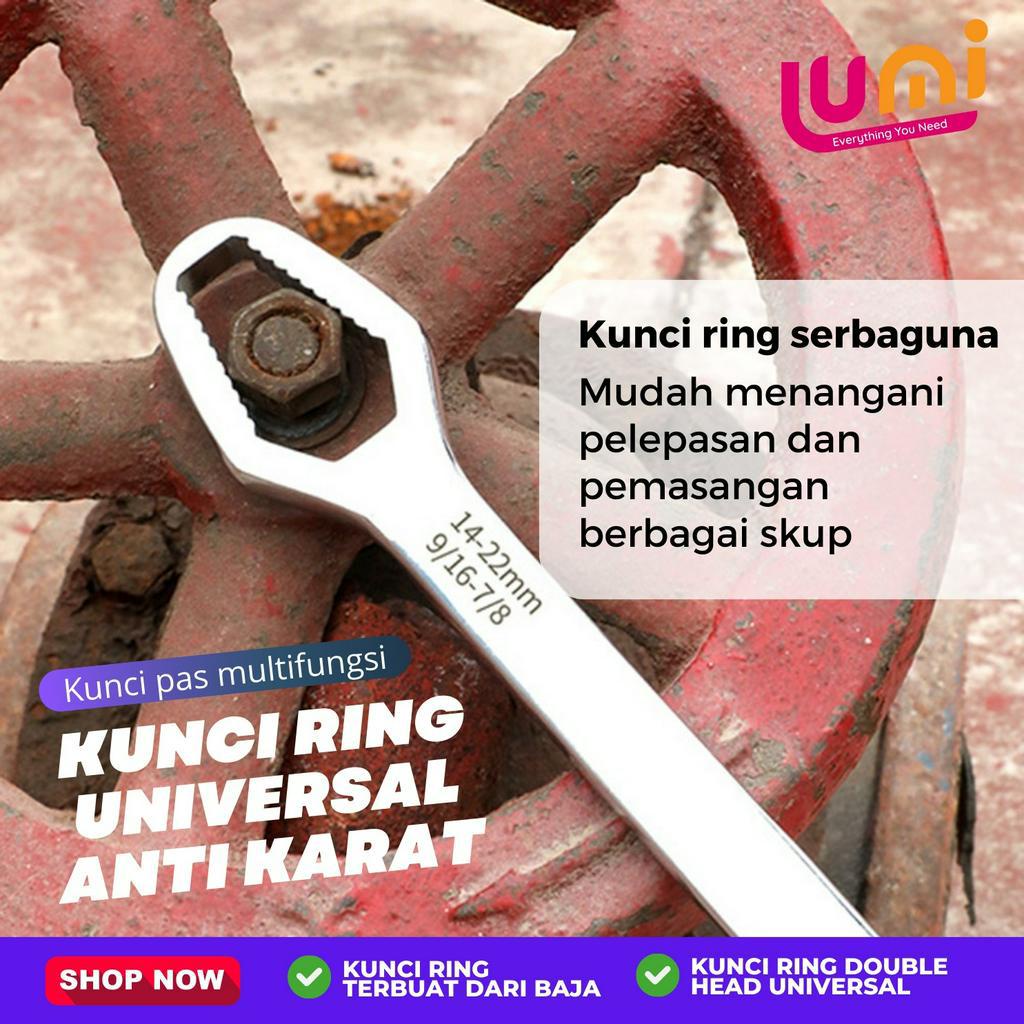 Kunci Ring Universal Double Head Wrench Adjustable Kunci Pas Ring Multi Size