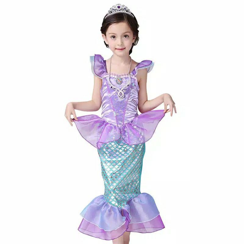 Dress anak mermaid princess ariel kostum cost play