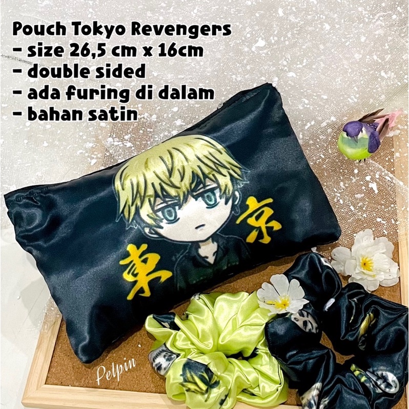 dompet kosmetik pouch tempat pensil anime tokyo revengers tokyo manji gang draken mikey chifuyu baji kzitora takemichi mitsuya large pouch besar