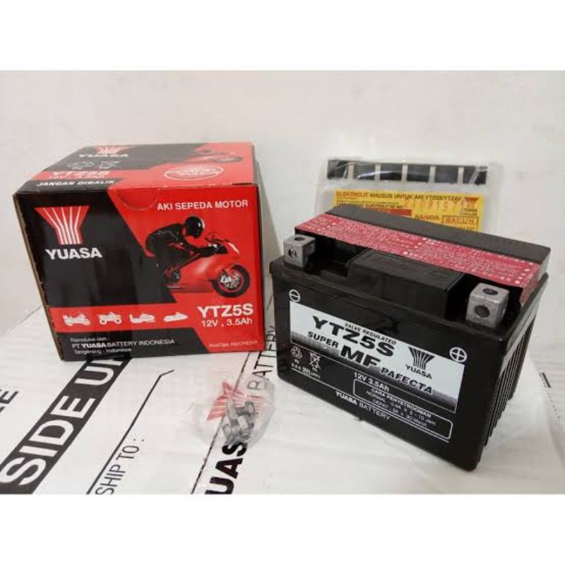 Accu Aki kering Yuasa YTZ5S beat, Vario 110, Mio J, Supra X 125, Shogun 125