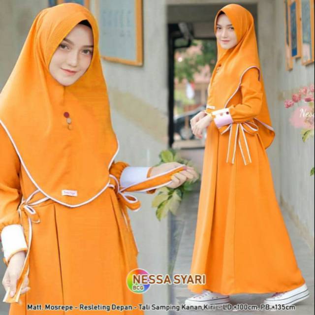 SET GAMIS POLOS FREE JILBAB NESYA SYARI