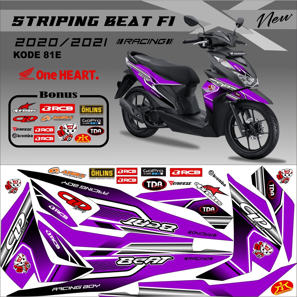 Striping Beat 2021 Variasi Stiker Motor Beat Kode 81