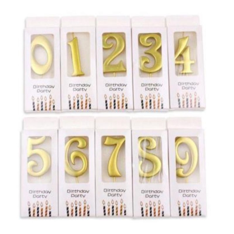 Lilin Angka / Lilin Angka Gold Chrome Latin