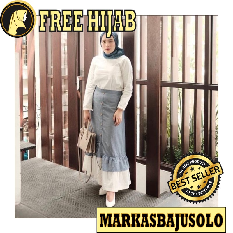 ROK LEINA KOMBI REMPEL BALOTELLI / ROK JEANS WANITA MURAH / SPAN / PANJANG / PENDEK / JUMBO / ANAK