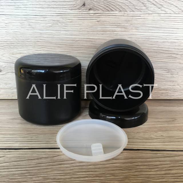 POT LULUR TG 250 GRAM HITAM ADA LID / INNER