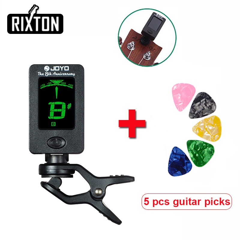 Rixton Joyo Gitar Akustik Tuner Ukulele Tuner Alat Musik Bass Tuner Digital Clip-on