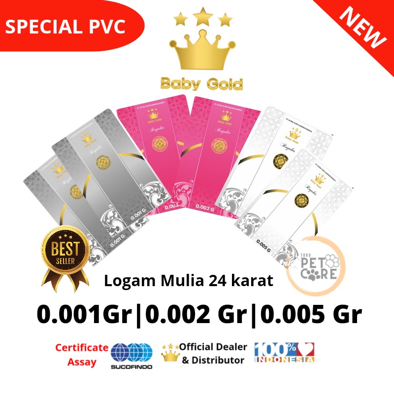 BABY GOLD NEW PVC EMAS MINI LOGAM MULIA 0.001Gr / 0.002Gr / 0.005Gr