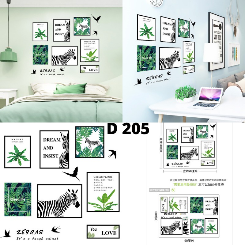 WALLSTIKER WALLSTIKER WALL STICKER STIKER PAPER WALLPAPER DINDING D3 MOTIF TANAMAN HIJAU DAUN POHON KAKTUS MONSTERA DEKORASI CAFE RUMAH PINTU JENDELA CERMIN KACA HIASAN KERAMIK KAMAR MANDI TOILET ANTI AIR WATERPROOF TEGEL KOMPOR KULKAS DAPUR 3D AESTHENTIC-D205