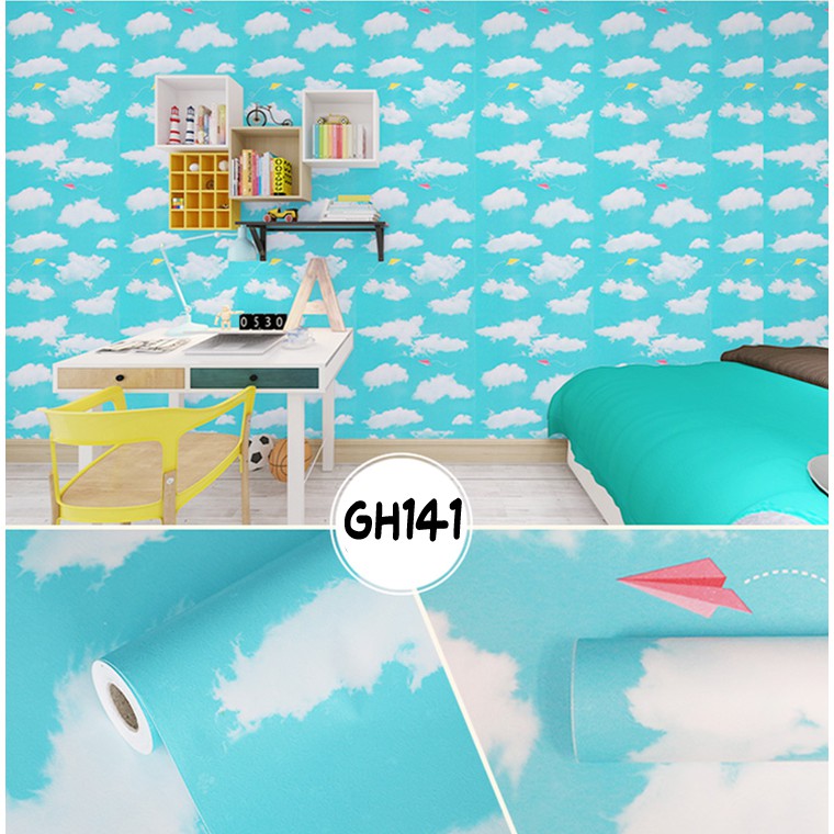 Wallpaper Stiker 45CMX10M Stiker Dinding 3D Wallpaper Dinding Polos Motif Shabby Bunga Elegant Wallstiker Dinding Premium-GH141