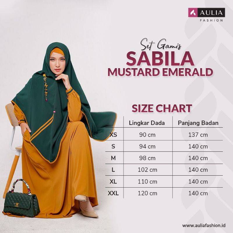 Set GAMIS AULIA Fashion SABILA MUSTARD Emerald