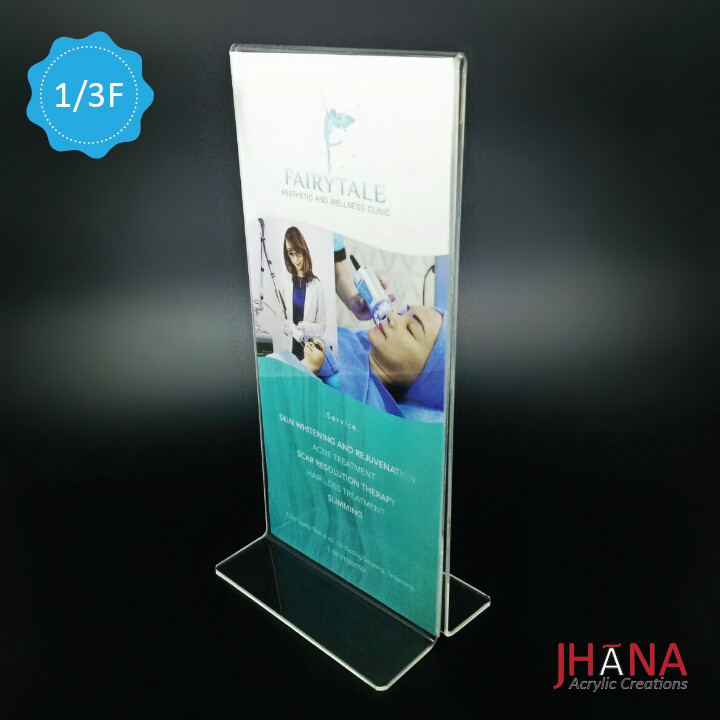 

Acrylic Tentcard / TCF3T / Tent Holder / Tempat Brosur / Nomor Meja Akrilik